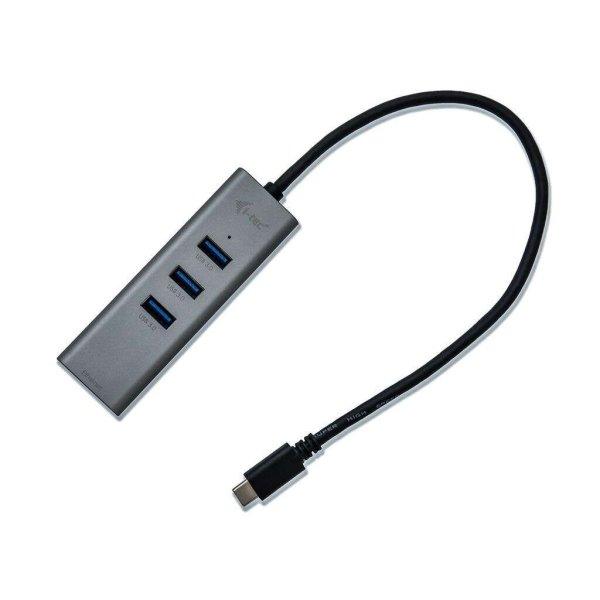 i-tec USB C Metal 3 portos HUB Gigabit Ethernet (C31METALG3HUB) (C31METALG3HUB)