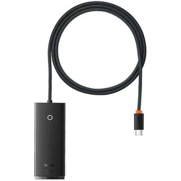 Baseus Lite Sorozat Hub 4 az 1-ben USB-C - 4xUSB 3.0 + USB-C 1m Black WKQX030401