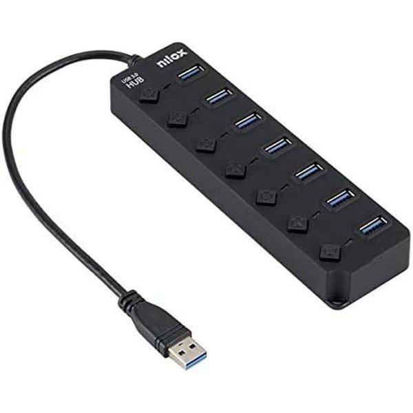 USB elosztó Nilox NXHUB-06 Fekete