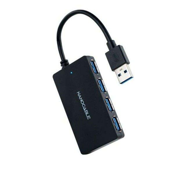 USB elosztó NANOCABLE 10.16.4403 Fekete
