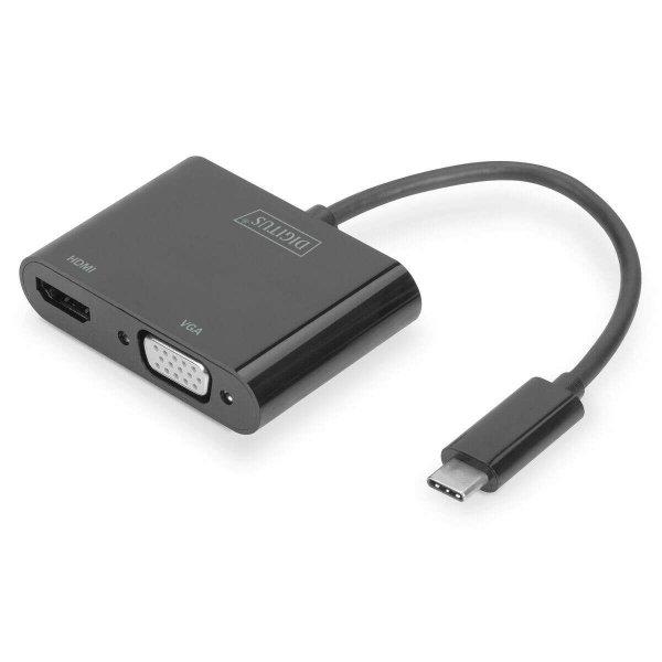 USB C–VGA/HDMI Adapter Digitus DA-70858
