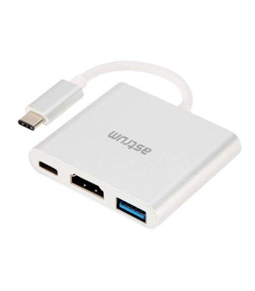 Astrum DA620 USB-C 3.1 - HDMI + USB-C + USB 3in1 adapter fehér