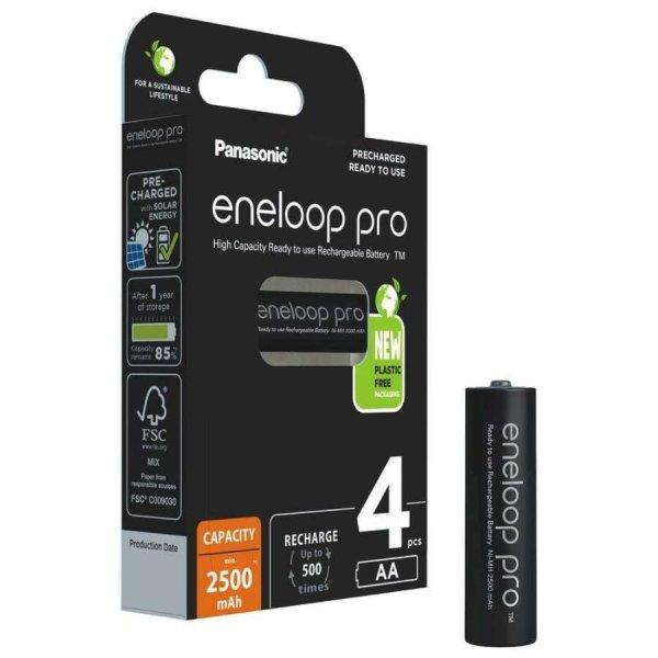 Panasonic Eneloop PRO R6 AA 2500mAh újratölthető akkumulátor ceruza elem
BK-3HCDE/4BE 4 db