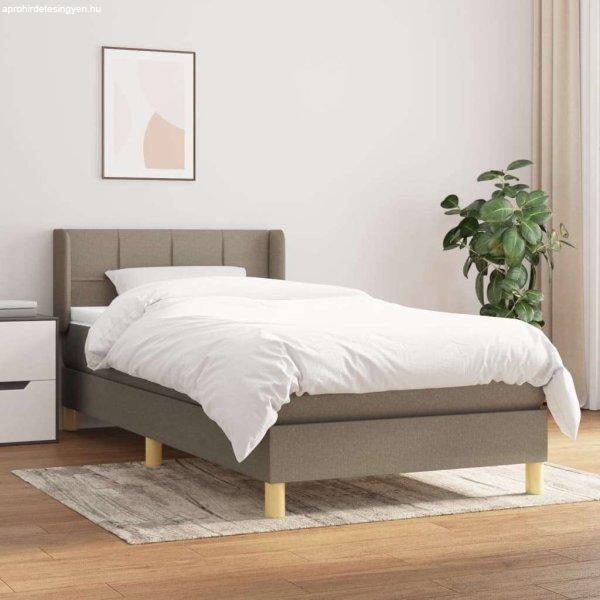 vidaXL tópszínű szövet rugós ágy matraccal 80 x 200 cm