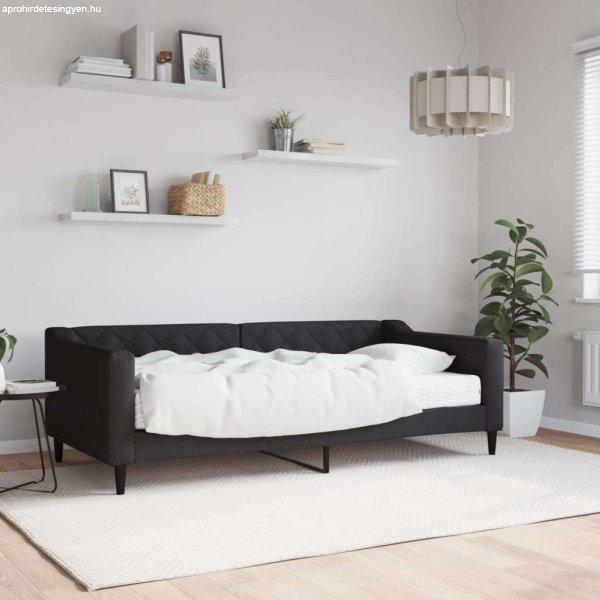 vidaXL fekete szövet kanapéágy matraccal 90 x 190 cm