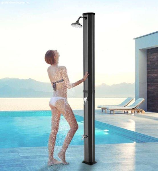 Kültéri napenergiával fűtött zuhanyzó - 35 liter, fekete