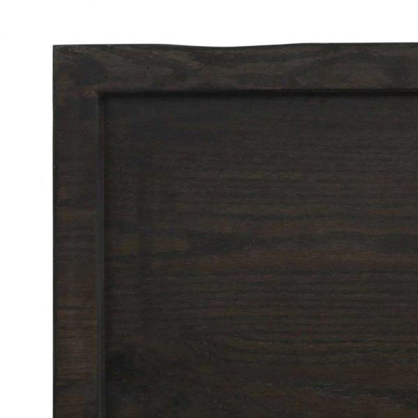vidaXL sötétszürke kezelt tömör fa fürdőszobai pult 100x60x6 cm