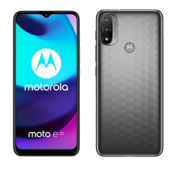 Motorola Moto E20 2/32GB Dual SIM kártyafüggetlen érintős mobiltelefon,
szürke (Android)