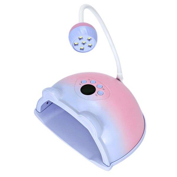 Félig-állandó szem és zselé gyógyító lámpa mozgásérzékelővel, 48 +
6 UV LED, professzionális eszköz, modern design, 2 az 1-ben, rózsaszínű