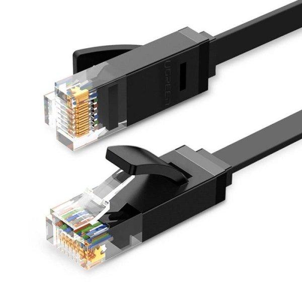UGREEN Ethernet RJ45 lapos hálózati kábel, Cat.6, UTP, 8 m (fekete)