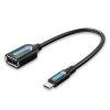 Vention micro USB-B 2.0/M -> USB-A/F, 0,15m, (OTG, fekete