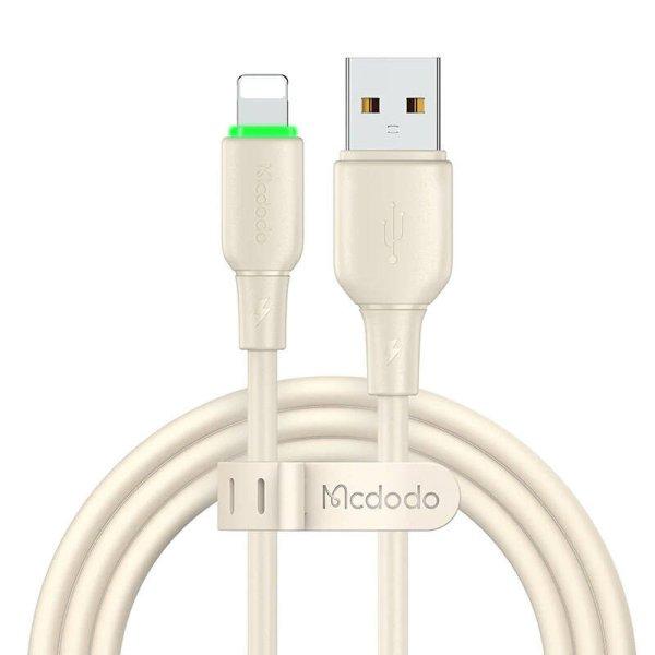 USB és Lightning kábel Mcdodo CA-4740 LED fény 1.2m (bézs)