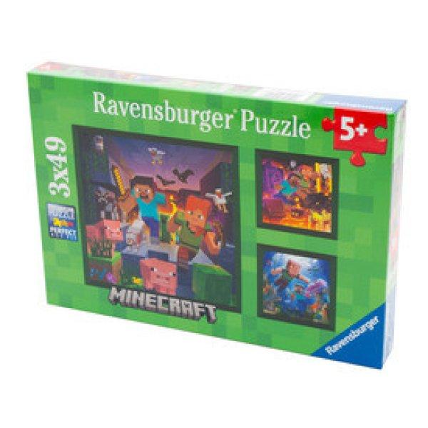 Ravensburger Puzzle 3x49 db - Minecraft Biomák