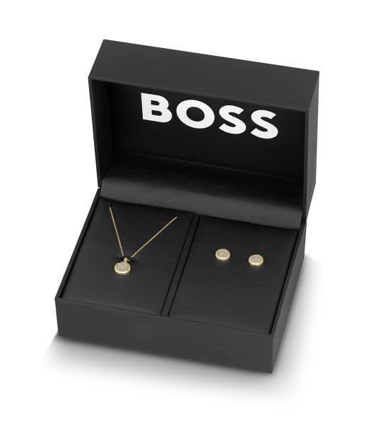 Hugo Boss Luxus aranyozott ékszerszett Medallion 1570149 (nyaklánc,
fülbevaló)