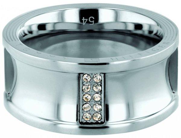Tommy Hilfiger Luxus acél gyűrű kristályokkal TH2780034 58
mm