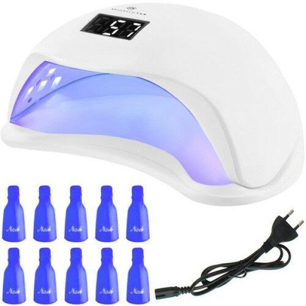 Digitális UV LED műkörmös lámpa, 24 LED-es, mozgásérzékelős,
időzíthető, 10 db hibrid eltávolító klipsszel