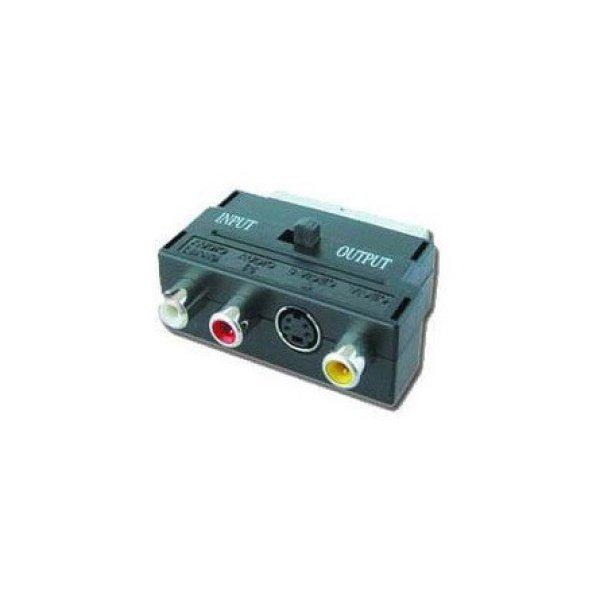 Gembird Scart -> 3db RCA S-Video M/F adapter fekete