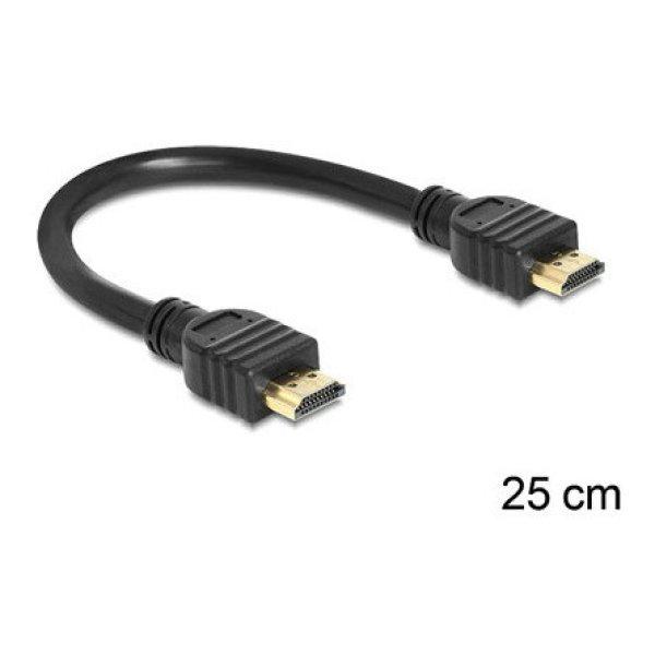 Delock HDMI 1.4 M/M video jelkábel 0.25m fekete