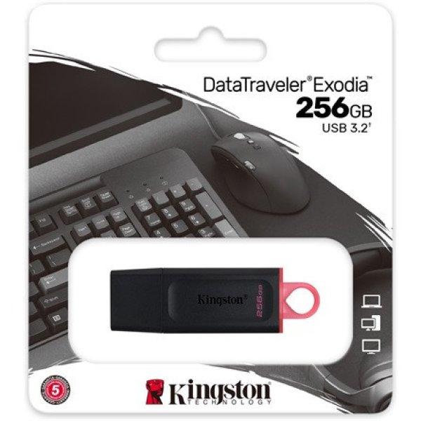 Kingston 256GB Traveler Exodia USB 3.2 Gen 1 pendrive fekete-rózsaszín