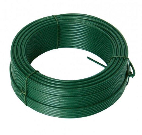 Feszítődrót zöld PVC bevonatos 3,4 mm x 26 m