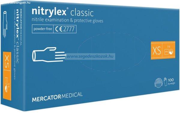 MERCATOR nitrylex classic blue nitril púdermentes kesztyű XS 100db