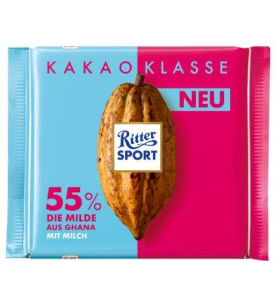 Ritter Sport 100G Kakao Klasse 55% Sötét Tejcsoki