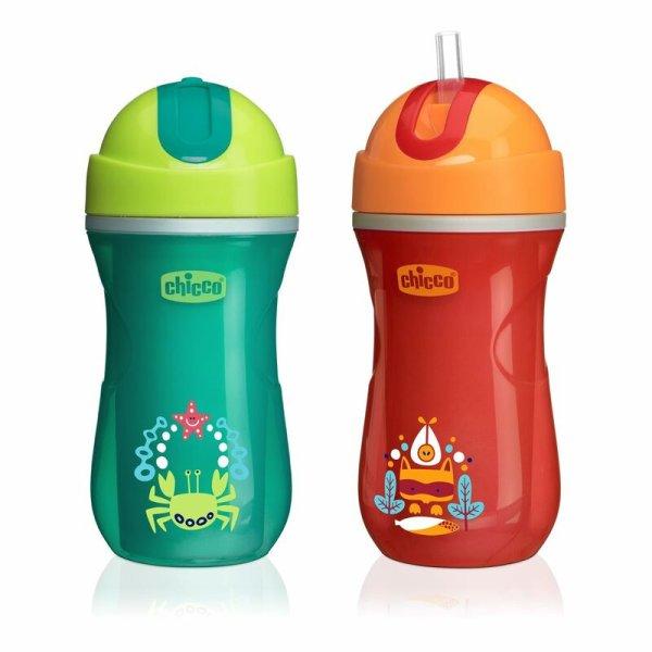 Chicco Sport Cup duplafalú kulacs, 1 db szívószálas neutral 266 ml