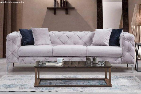 Design 3 személyes kanapé Rococo 237 cm világos szürke