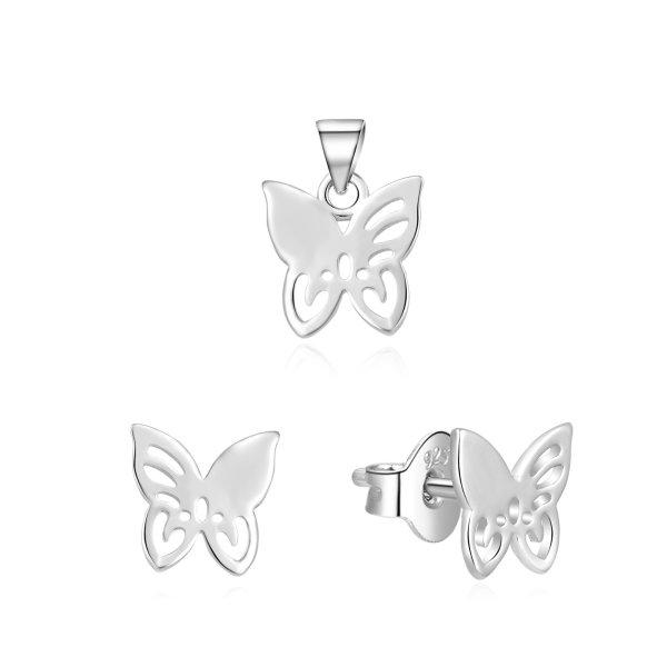 Beneto Ezüst ékszerkészlet pillangók AGSET224L (medál,
fülbevaló)