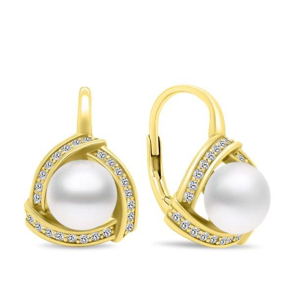 Brilio Silver Luxus gyöngy fülbevaló aranyozott
ezüstből EA393Y