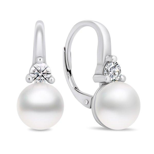 Brilio Silver Egyedi ezüst fülbevaló gyöngyökkel
és cirkónium kövekkel EA364W