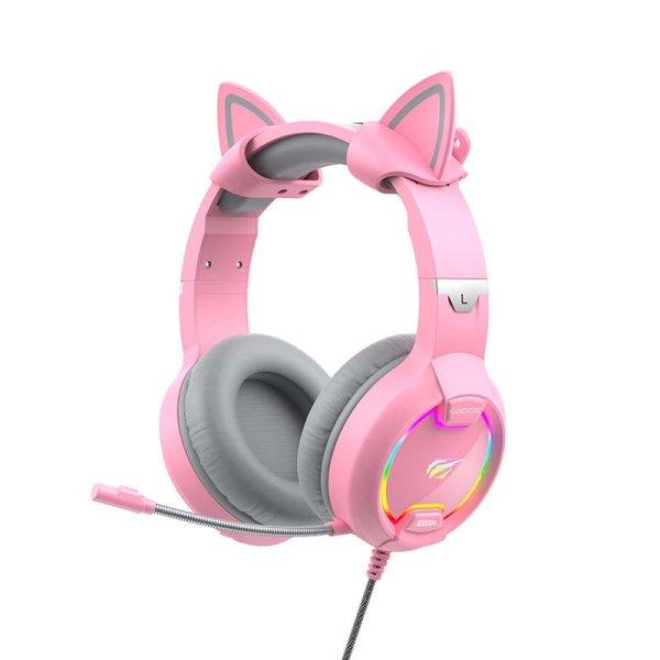 Havit GAMENOTE H2233d gammer fejhallgató RGB (rózsaszín)