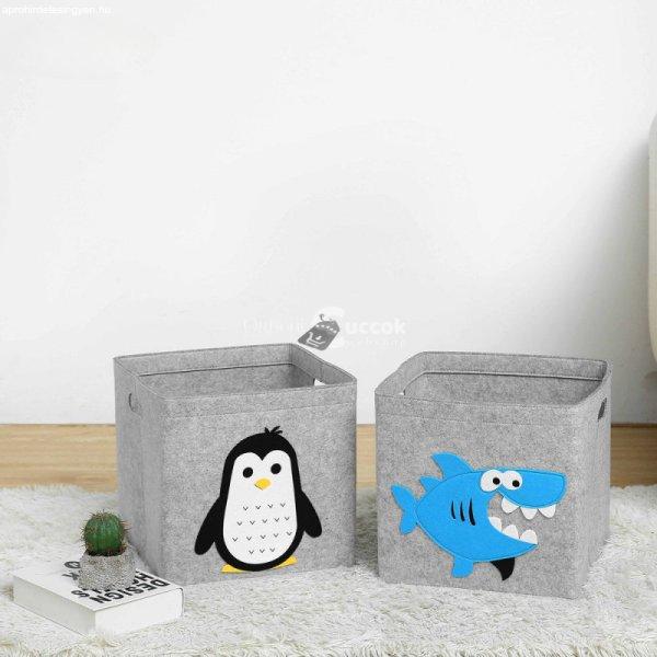 Állatmintás tárolódoboz gyerekszobába - -Pingvin