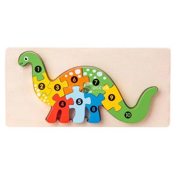 3D-s Montessori fa puzzle játék - Dínó 1