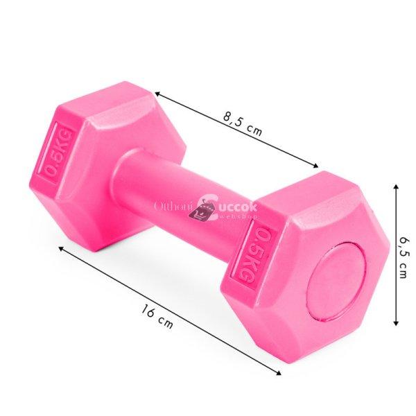 Fitnesz súlyzó szett 2x 0,5 kg súlyokkal - Pink