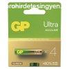 GP Ultra G-TECH alkli AAA elem mikr 4db/bliszter B02114