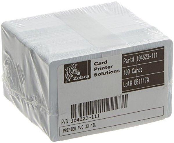 Zebra Plasztikkártya fehér (30 MIL) CR80, 100 db/doboz