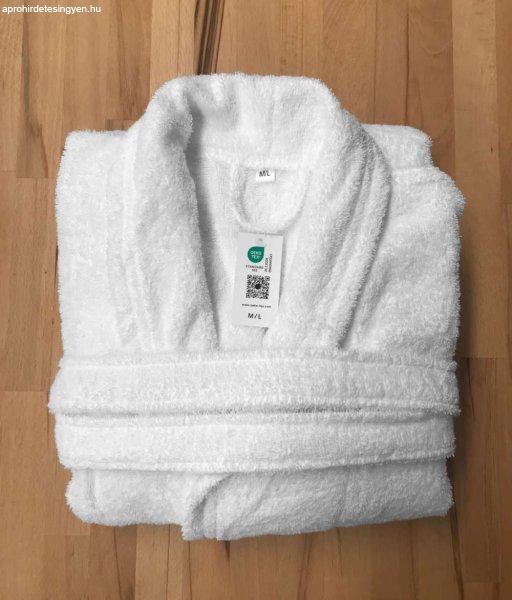 OL3300 unisex pamut fürdőköntös Olima, White-XS/S