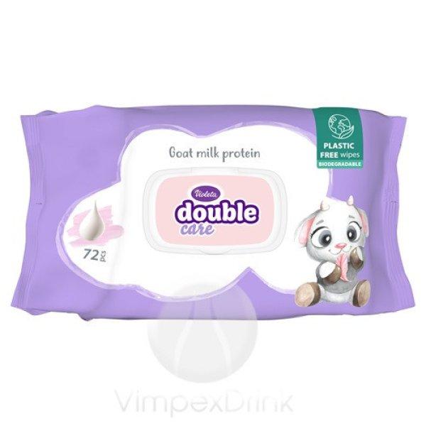 VIOLETA Double Care popsitörlő 72db