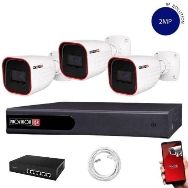 Provision 3 biztonsági kamerás IP kamera rendszer 2MP