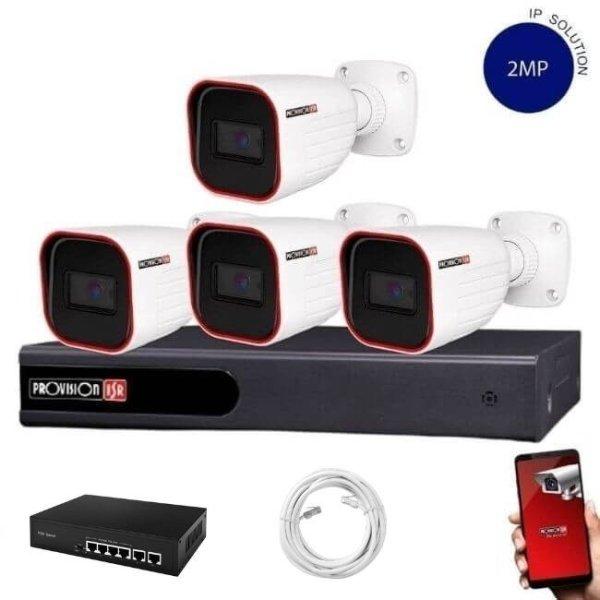 Provision 4 biztonsági kamerás IP kamera rendszer 2MP