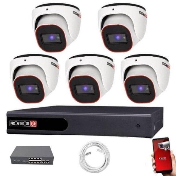 Provision 5 dome biztonsági kamerás IP kamera rendszer 2MP