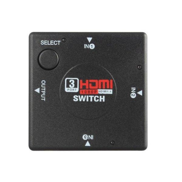 HDMI switch elosztó 3 bemenettel és 1 kimenettel