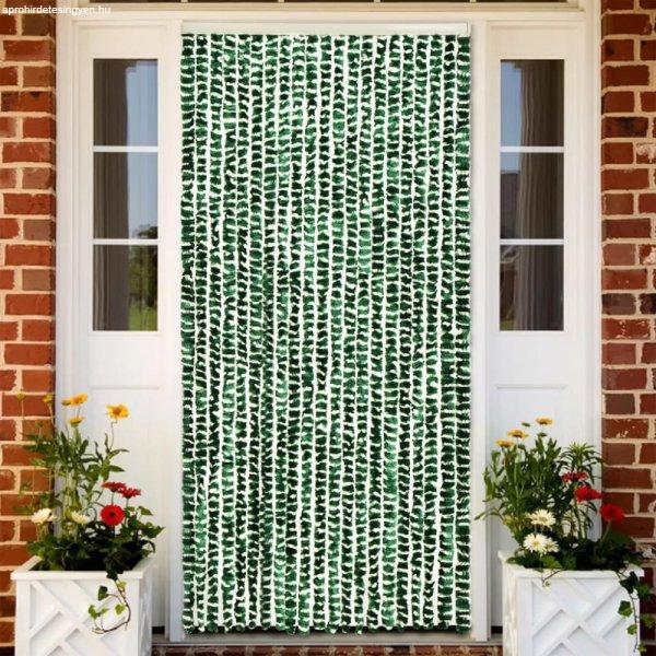 Zöld és fehér zsenília rovarfüggöny 90 x 200 cm