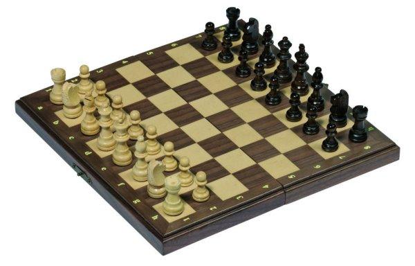Mágneses fa sakk készlet, 27 x 27 cm