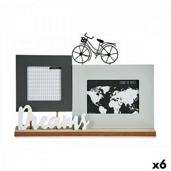 Fényképtartó Dreams Kerékpár Fehér Fekete Szürke Fa 6 x 27 x 37,5 cm (6
egység)