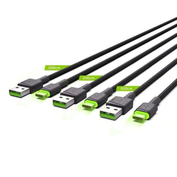 Green Cell GC Ray USB-A - USB-C adat és töltőkábel 3db 2m (KABGCSET03)
(KABGCSET03)