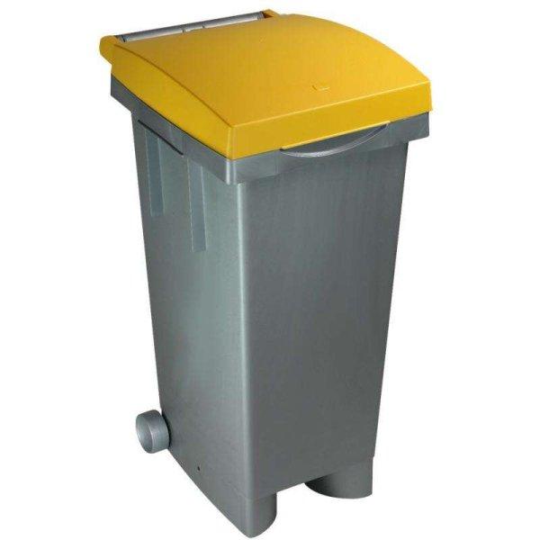 MŰANYAG SZEMETESKUKA 80 L - SÁRGA emelőtetős szelektív háztartási
hulladéktároló - ICS-ITALIA  C652083G -