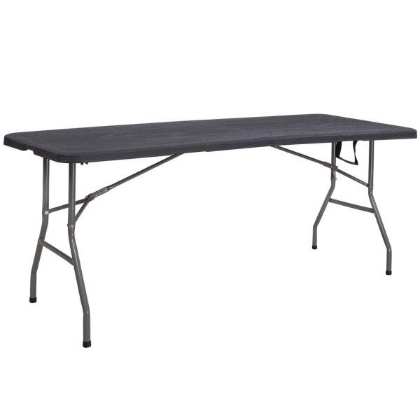 Többfunkciós összecsukható téglalap alakú asztal, 1,8 m x 0,75 m x 0,75 m,
fekete