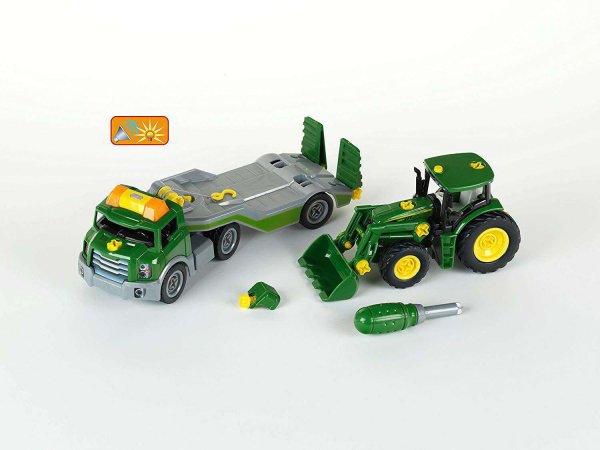Theo Klein 3908 John Deere szállító traktorral (1:24) - Zöld